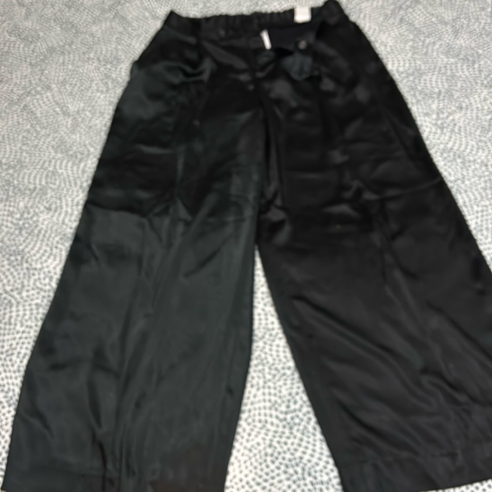 Wide leg silk pants